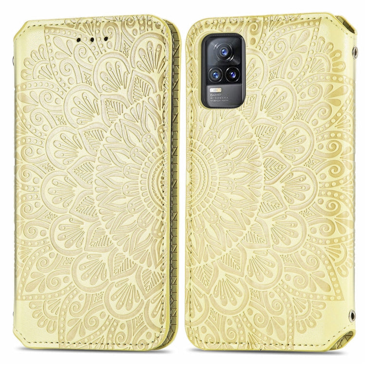 For vivo V21e 4G Blooming Mandala Embossed Pattern Magnetic Horizontal Flip Leather Case with Holder & Card Slots & Wallet