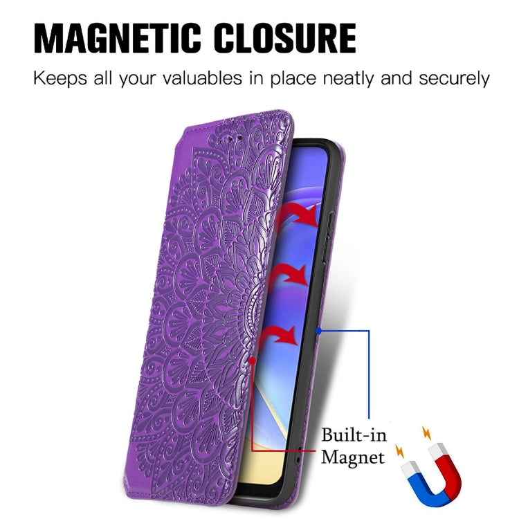 For vivo V21e 4G Blooming Mandala Embossed Pattern Magnetic Horizontal Flip Leather Case with Holder & Card Slots & Wallet