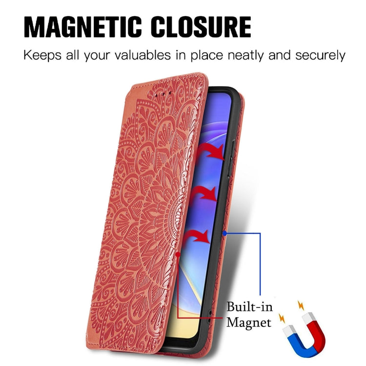 For vivo V21e 4G Blooming Mandala Embossed Pattern Magnetic Horizontal Flip Leather Case with Holder & Card Slots & Wallet