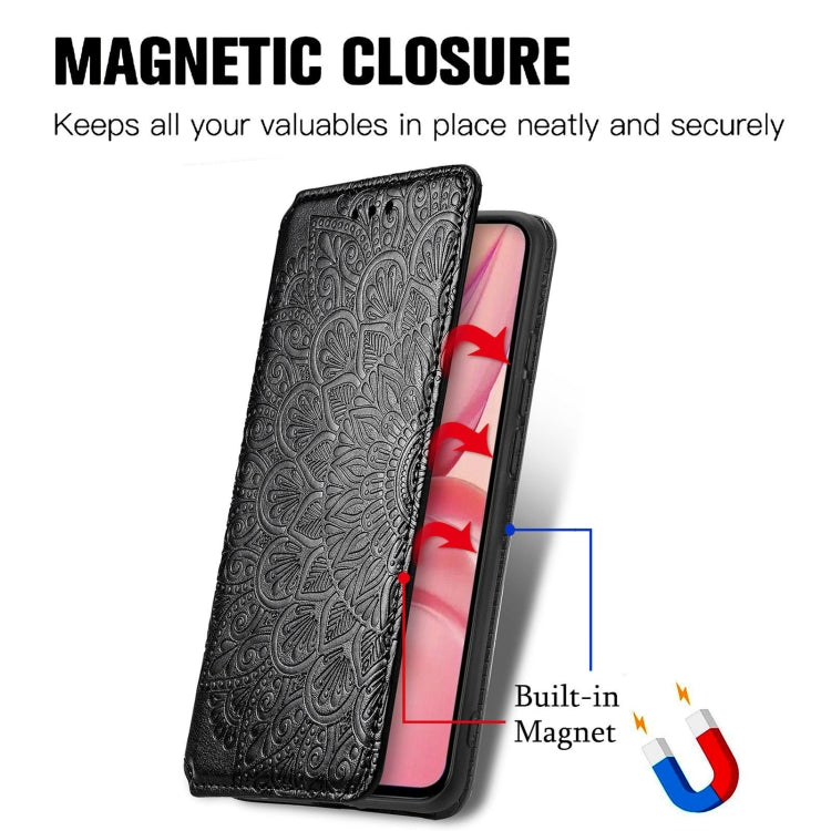 For Infinix Hot 10 Lite Blooming Mandala Embossed Pattern Magnetic Horizontal Flip Leather Case with Holder & Card Slots & Wallet