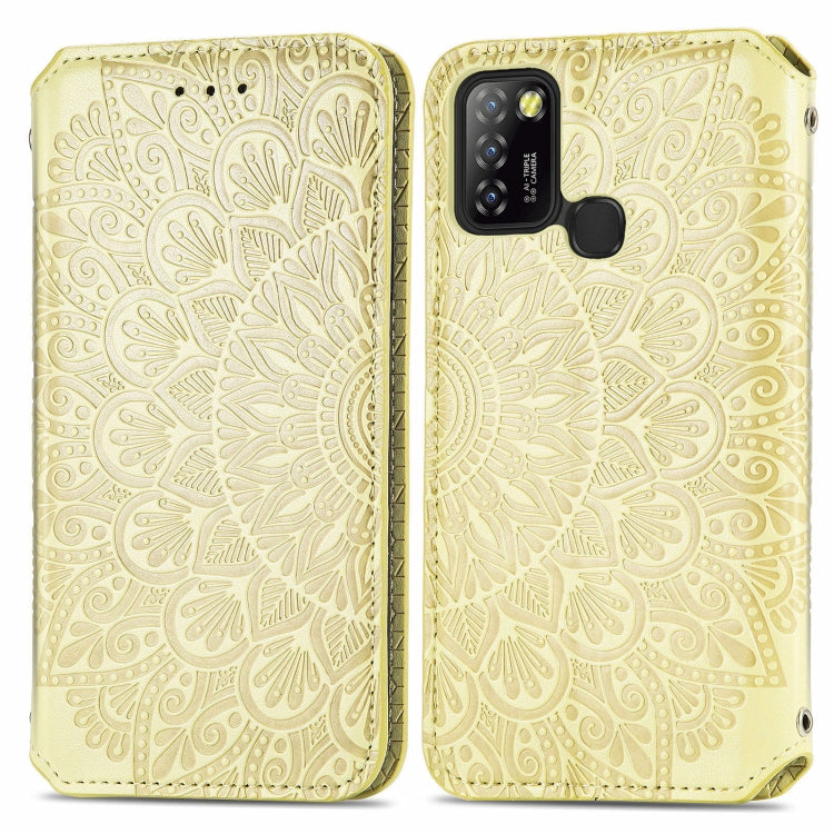 For Infinix Hot 10 Lite Blooming Mandala Embossed Pattern Magnetic Horizontal Flip Leather Case with Holder & Card Slots & Wallet
