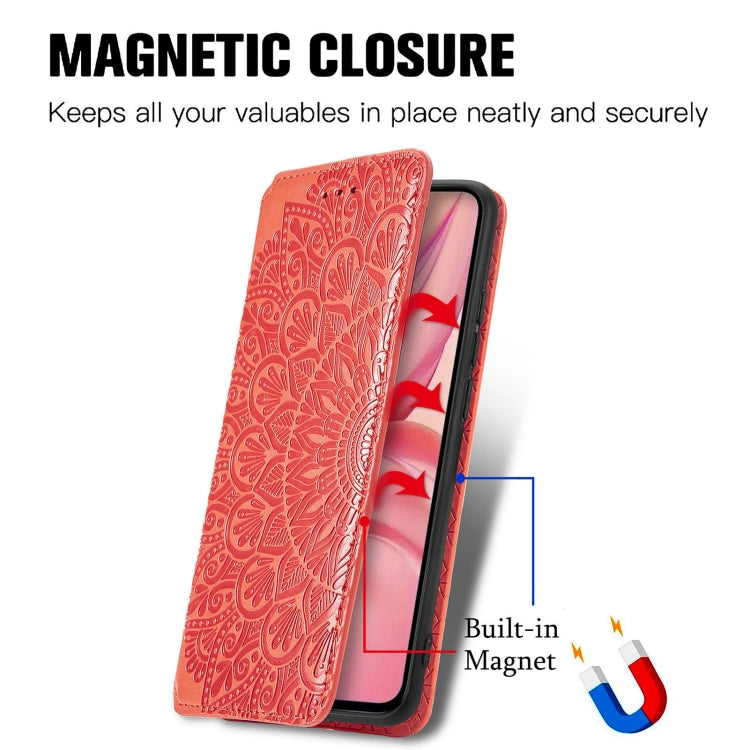 For Infinix Hot 10 Lite Blooming Mandala Embossed Pattern Magnetic Horizontal Flip Leather Case with Holder & Card Slots & Wallet