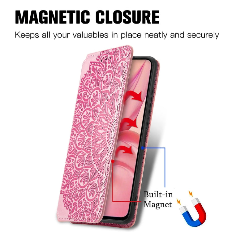 For Infinix Hot 10 Lite Blooming Mandala Embossed Pattern Magnetic Horizontal Flip Leather Case with Holder & Card Slots & Wallet
