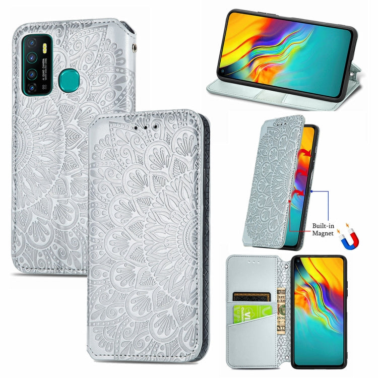For Infinix Hot 9 Blooming Mandala Embossed Pattern Magnetic Horizontal Flip Leather Case with Holder & Card Slots & Wallet