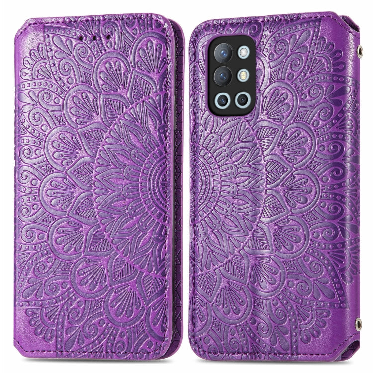 For OnePlus 9R Blooming Mandala Embossed Pattern Magnetic Horizontal Flip Leather Case with Holder & Card Slots & Wallet