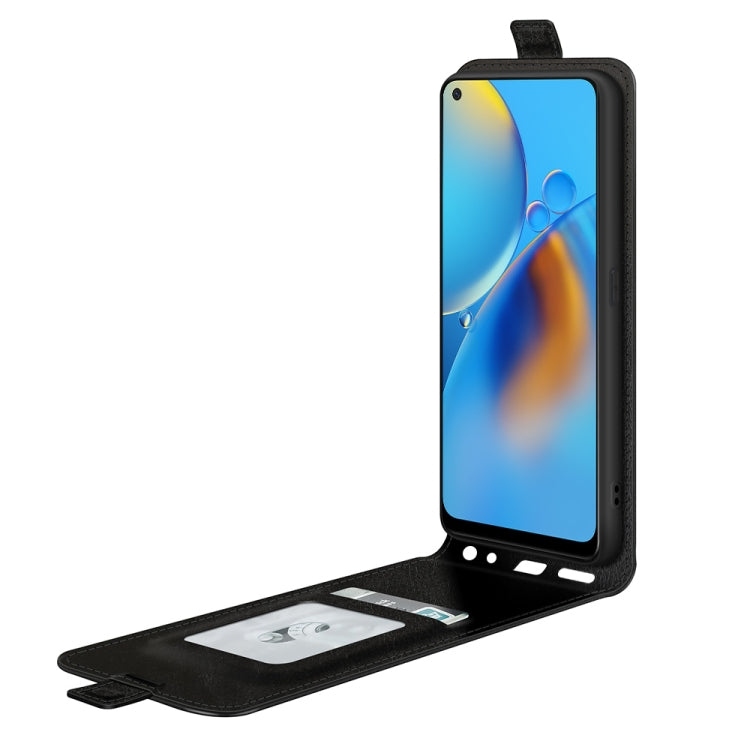 For OPPO F19 / A74 4G R64 Texture Single Vertical Flip Leather Protective Case with Card Slots & Photo Frame