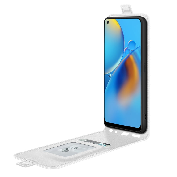 For OPPO F19 / A74 4G R64 Texture Single Vertical Flip Leather Protective Case with Card Slots & Photo Frame