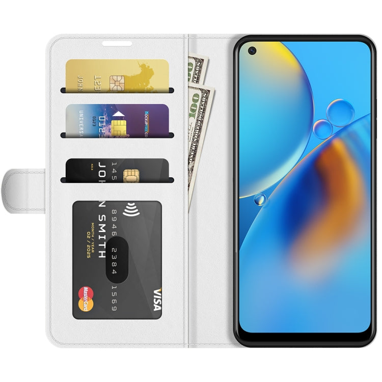 For OPPO F19 / A74 4G R64 Texture Single Horizontal Flip Protective Case with Holder & Card Slots & Wallet& Photo Frame