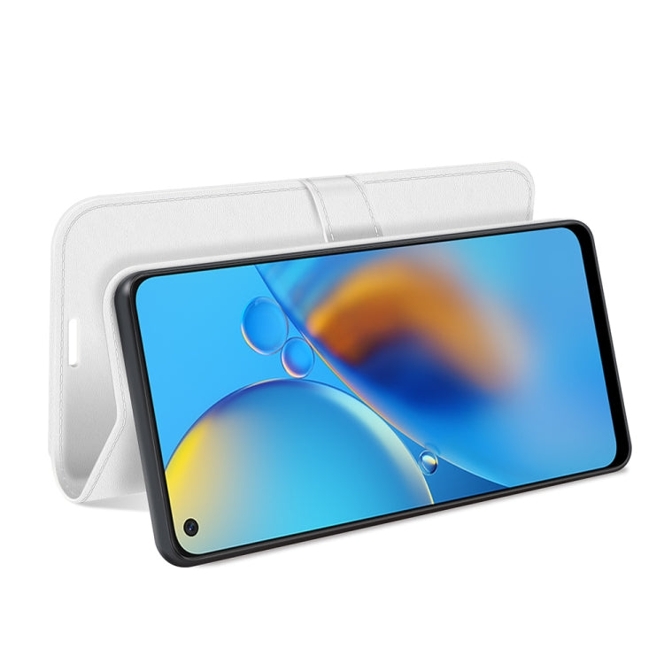 For OPPO F19 / A74 4G R64 Texture Single Horizontal Flip Protective Case with Holder & Card Slots & Wallet& Photo Frame