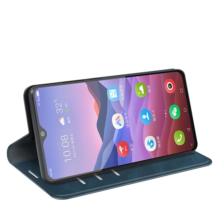 For ZTE Blade V2020 Smart Retro-skin Business Magnetic Suction Leather Case with Holder & Card Slots & Wallet