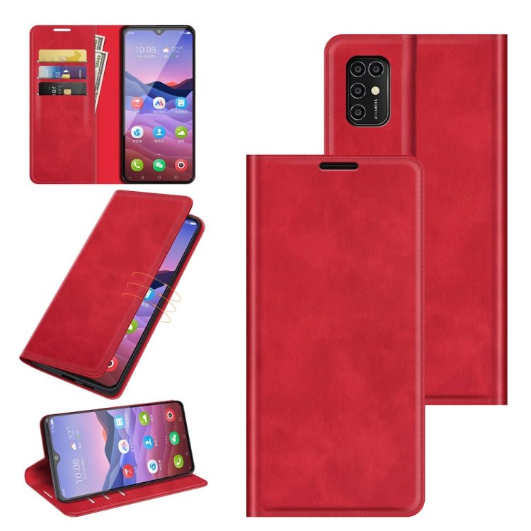 For ZTE Blade V2020 Smart Retro-skin Business Magnetic Suction Leather Case with Holder & Card Slots & Wallet