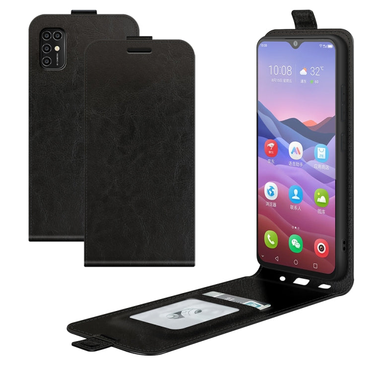 For ZTE Blade V2020 Smart R64 Texture Single Vertical Flip Leather Protective Case with Card Slots & Photo Frame