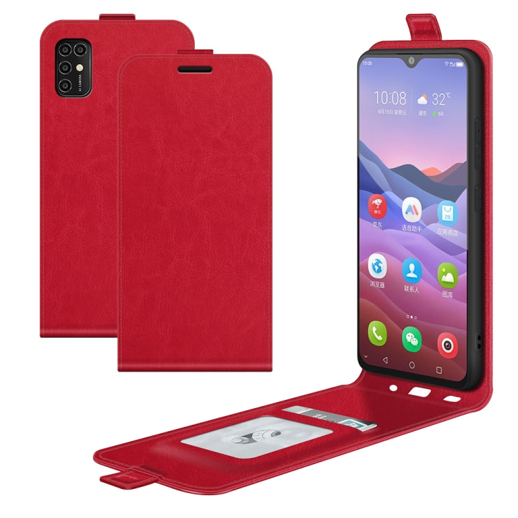 For ZTE Blade V2020 Smart R64 Texture Single Vertical Flip Leather Protective Case with Card Slots & Photo Frame