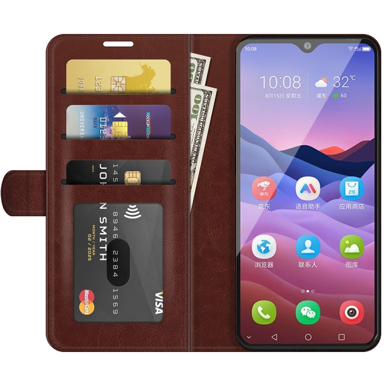 For ZTE Blade V2020 Smart R64 Texture Single Horizontal Flip Protective Case with Holder & Card Slots & Wallet& Photo Frame