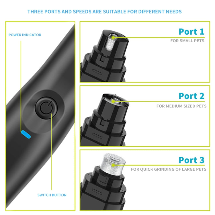 Electric Dog Cat Nail Polisher Portable Nail Clipper File Kit Pet Paw Tools