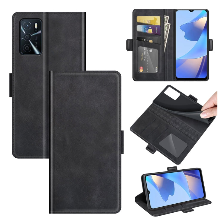 For OPPO A16 Dual-side Magnetic Buckle Horizontal Flip Leather Case with Holder & Card Slots & Wallet