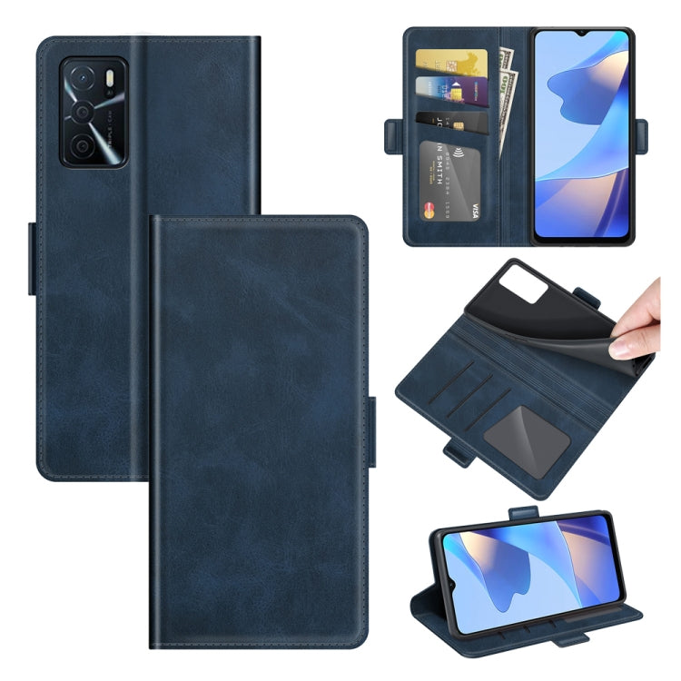 For OPPO A16 Dual-side Magnetic Buckle Horizontal Flip Leather Case with Holder & Card Slots & Wallet
