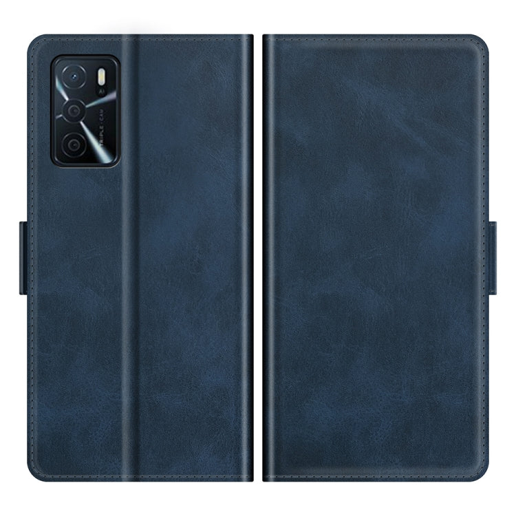 For OPPO A16 Dual-side Magnetic Buckle Horizontal Flip Leather Case with Holder & Card Slots & Wallet
