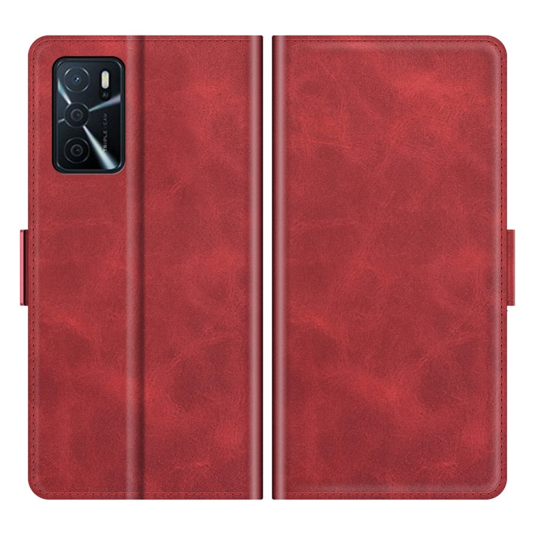 For OPPO A16 Dual-side Magnetic Buckle Horizontal Flip Leather Case with Holder & Card Slots & Wallet