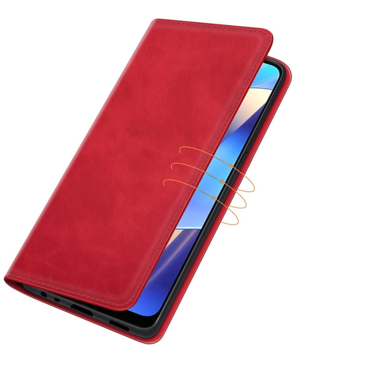 For OPPO A16 Retro-skin Business Magnetic Suction Leather Case with Holder & Card Slots & Wallet