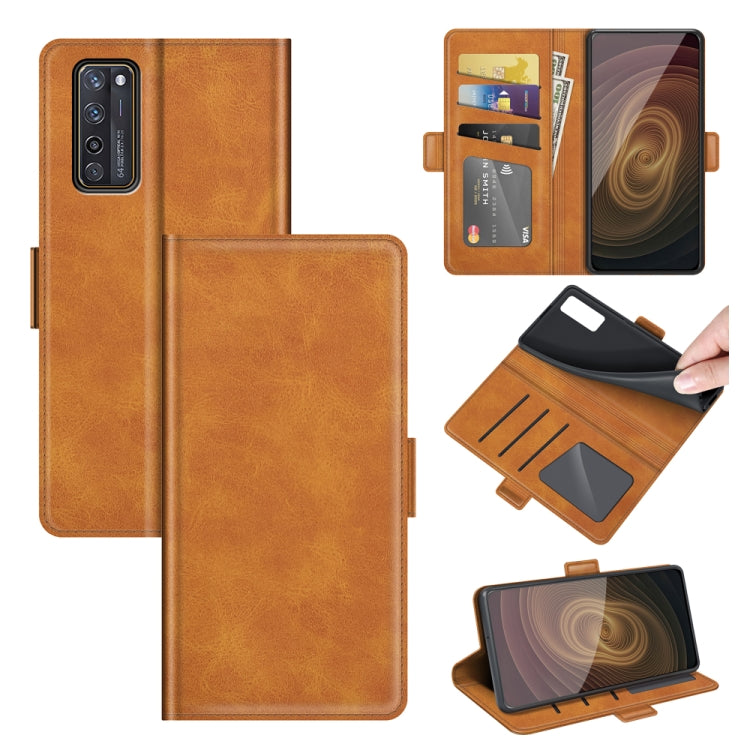 For ZTE Axon 20 5G Dual-side Magnetic Buckle Horizontal Flip Leather Case with Holder & Card Slots & Wallet