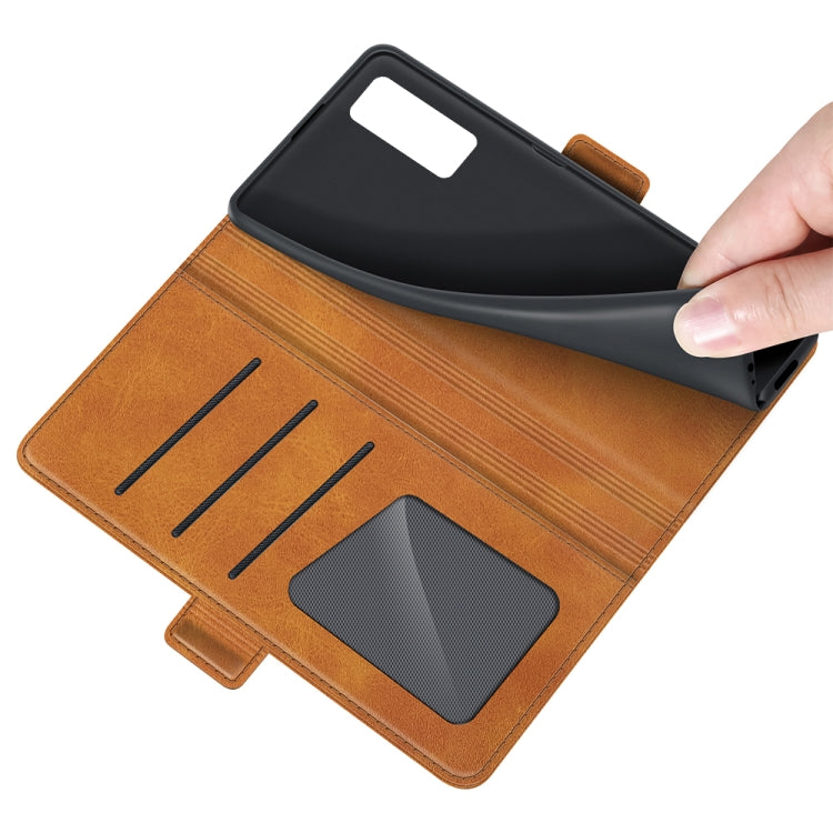 For ZTE Axon 20 5G Dual-side Magnetic Buckle Horizontal Flip Leather Case with Holder & Card Slots & Wallet