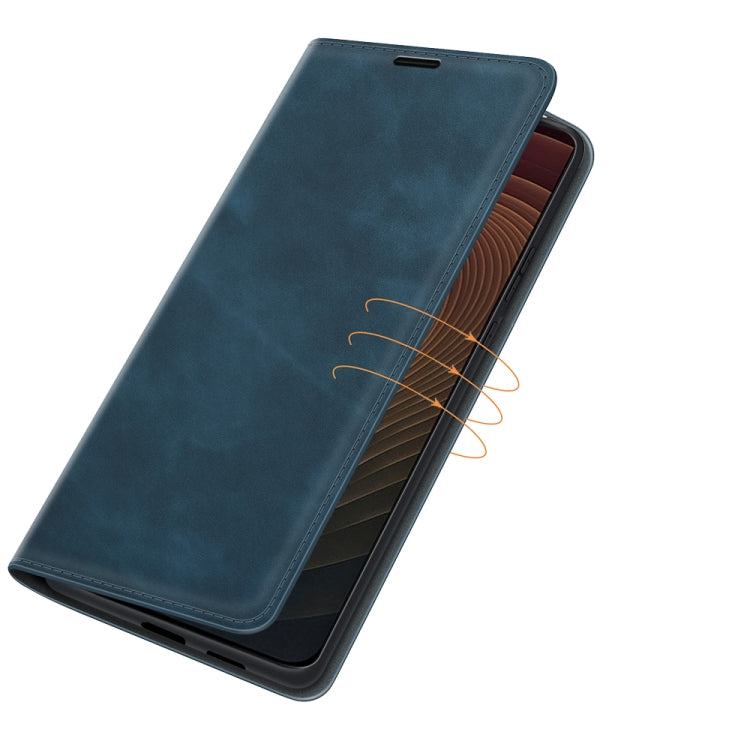 For ZTE Axon 20 5G Retro-skin Business Magnetic Suction Leather Case with Holder & Card Slots & Wallet