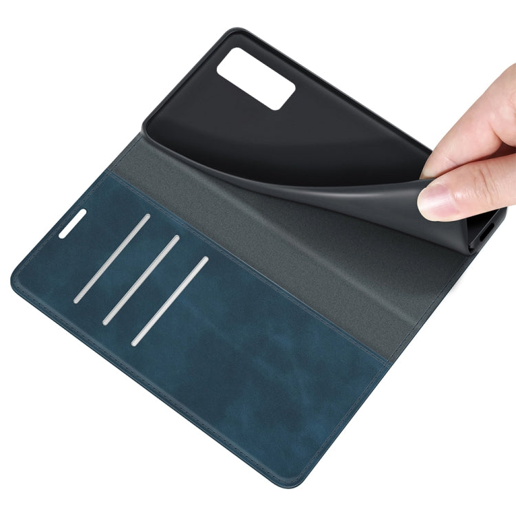 For ZTE Axon 20 5G Retro-skin Business Magnetic Suction Leather Case with Holder & Card Slots & Wallet