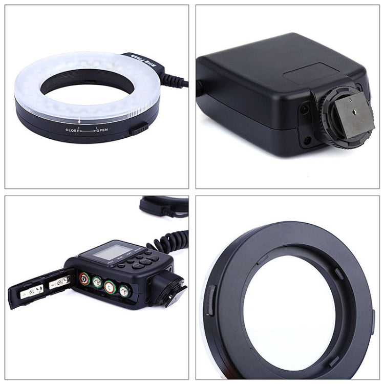 HD-130 Macro LED Ring Flash Light with 8 Different Sizes Adapter Ring (40.5 / 52 / 55 / 58 / 62 / 67 / 72 / 77mm) & 3 x Color Diffuser