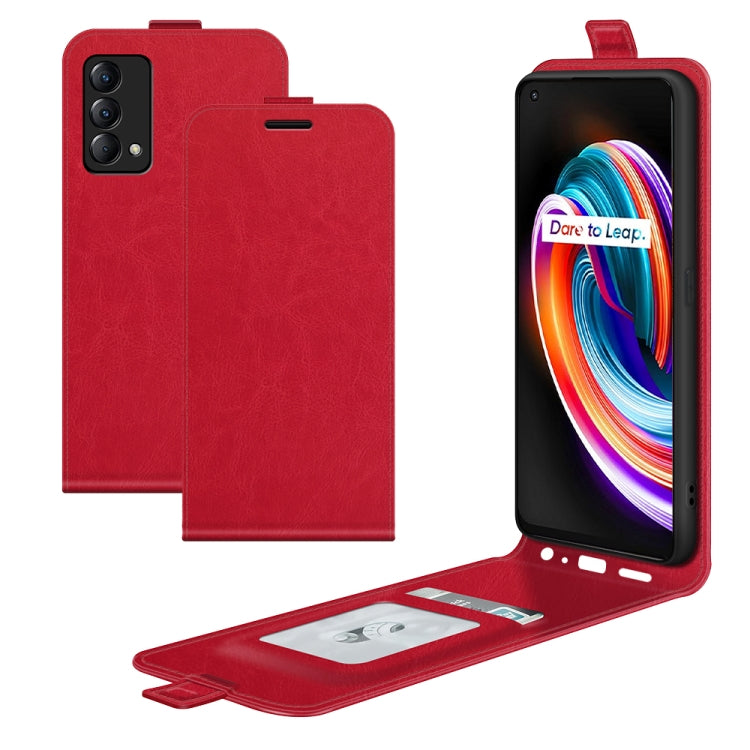 For OPPO Realme Q3 Pro Carnival R64 Texture Single Vertical Flip Leather Protective Case with Card Slots & Photo Frame