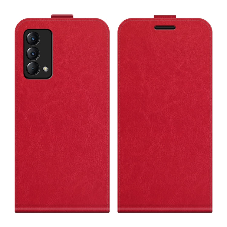 For OPPO Realme Q3 Pro Carnival R64 Texture Single Vertical Flip Leather Protective Case with Card Slots & Photo Frame
