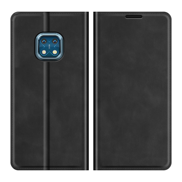 For Nokia XR20 Retro-skin Business Magnetic Suction Leather Case with Holder & Card Slots & Wallet