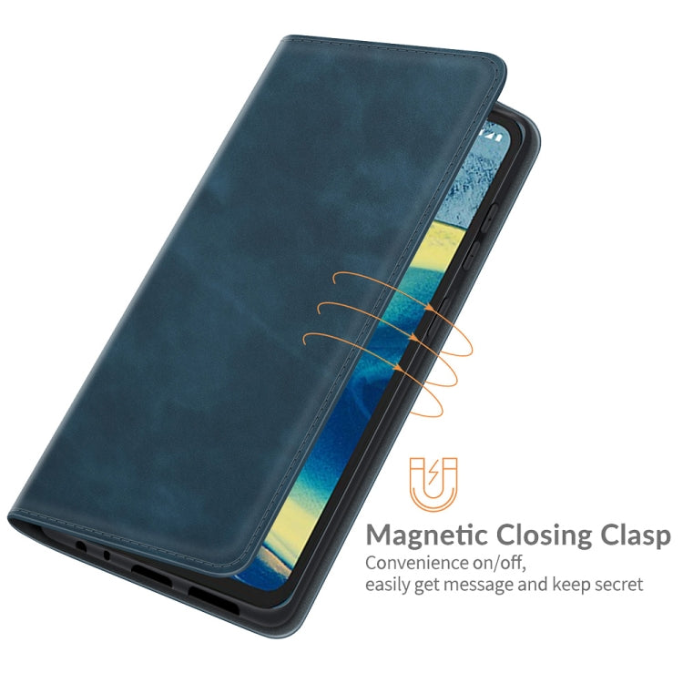 For Nokia XR20 Retro-skin Business Magnetic Suction Leather Case with Holder & Card Slots & Wallet