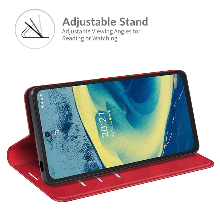 For Nokia XR20 Retro-skin Business Magnetic Suction Leather Case with Holder & Card Slots & Wallet