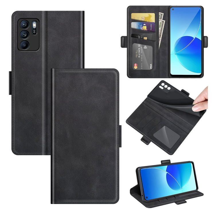 For OPPO Reno6 Z Dual-side Magnetic Buckle Horizontal Flip Leather Case with Holder & Card Slots & Wallet