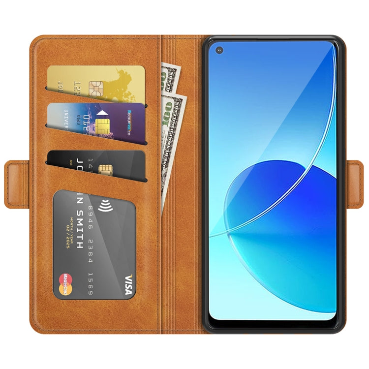 For OPPO Reno6 Z Dual-side Magnetic Buckle Horizontal Flip Leather Case with Holder & Card Slots & Wallet