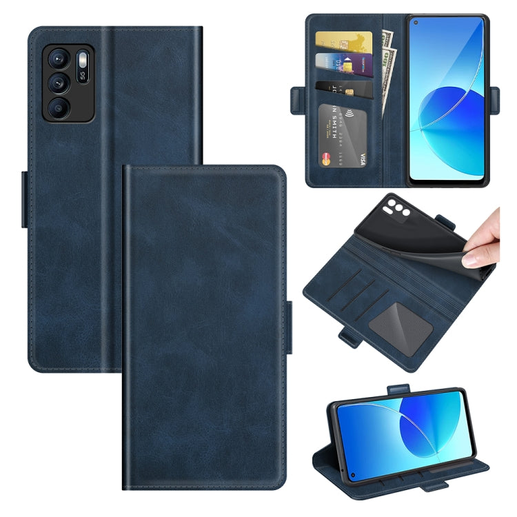 For OPPO Reno6 Z Dual-side Magnetic Buckle Horizontal Flip Leather Case with Holder & Card Slots & Wallet