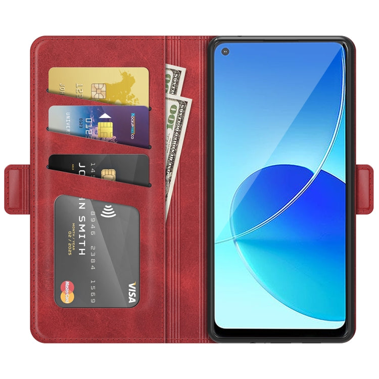 For OPPO Reno6 Z Dual-side Magnetic Buckle Horizontal Flip Leather Case with Holder & Card Slots & Wallet