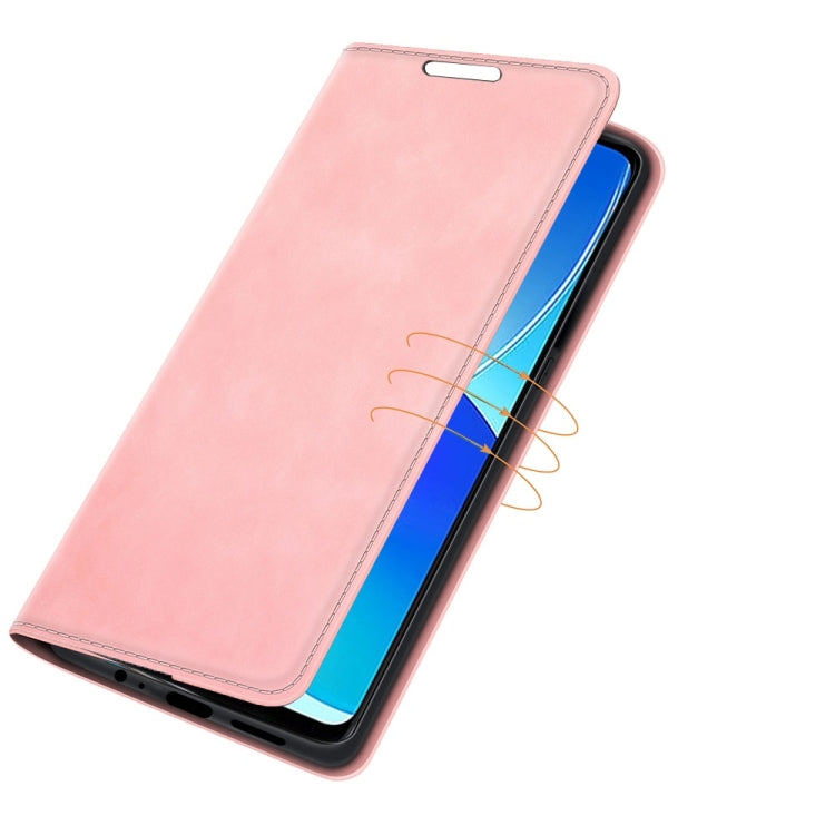For OPPO Reno6 ZRetro-skin Business Magnetic Suction Leather Case with Holder & Card Slots & Wallet