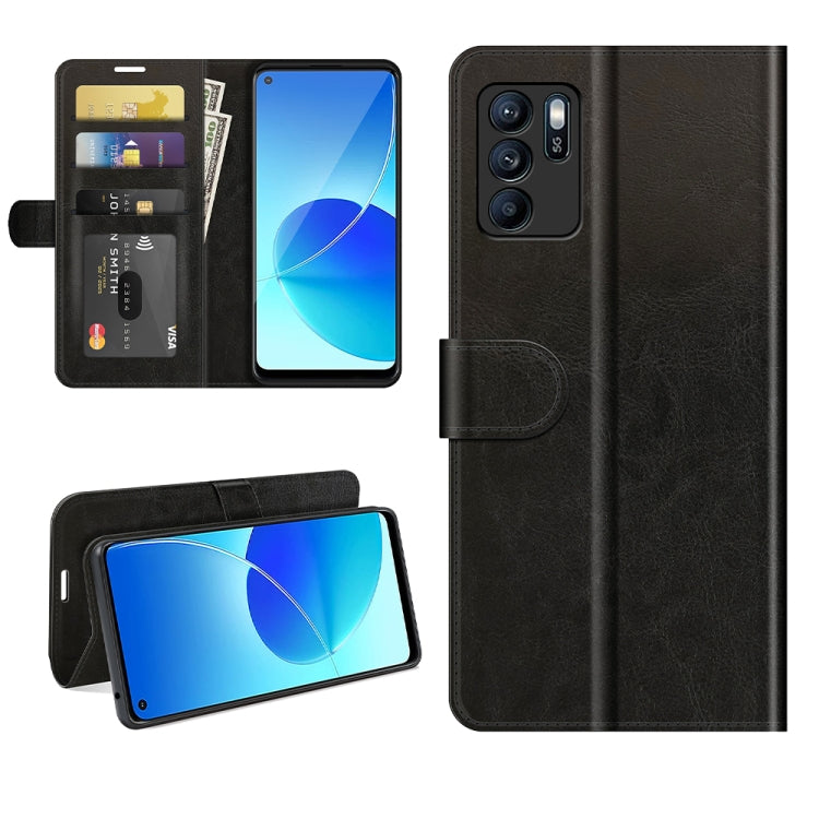For OPPO Reno6 Z R64 Texture Single Horizontal Flip Protective Case with Holder & Card Slots & Wallet& Photo Frame