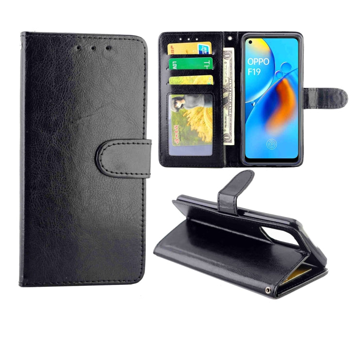 For OPPO F19/A74(4G) Crazy Horse Texture Leather Horizontal Flip Protective Case with Holder & Card Slots & Wallet & Photo Frame