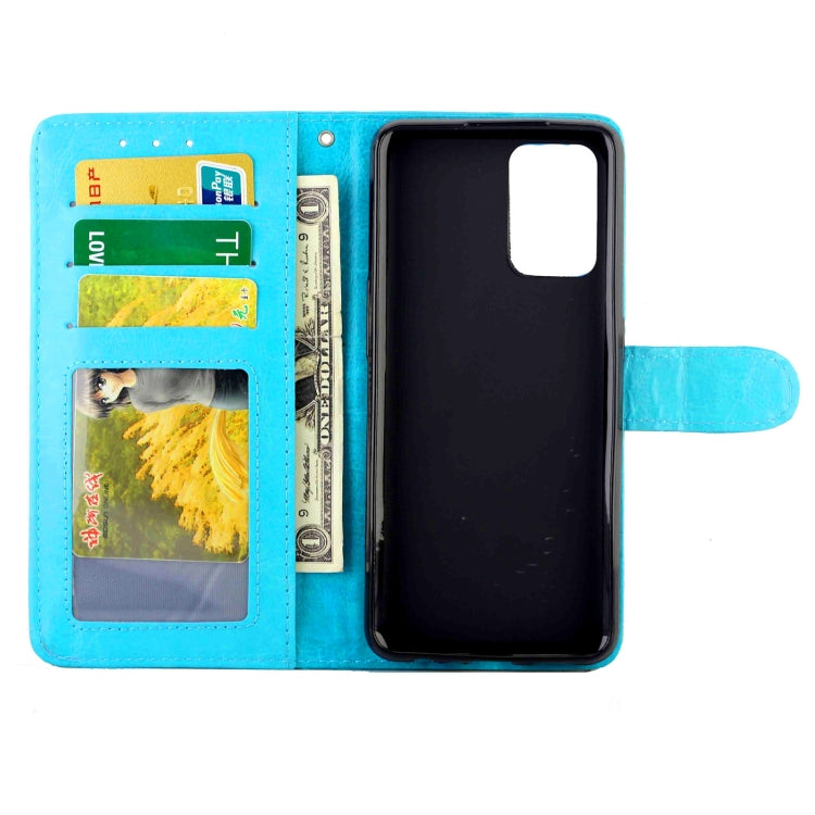 For OPPO F19/A74(4G) Crazy Horse Texture Leather Horizontal Flip Protective Case with Holder & Card Slots & Wallet & Photo Frame