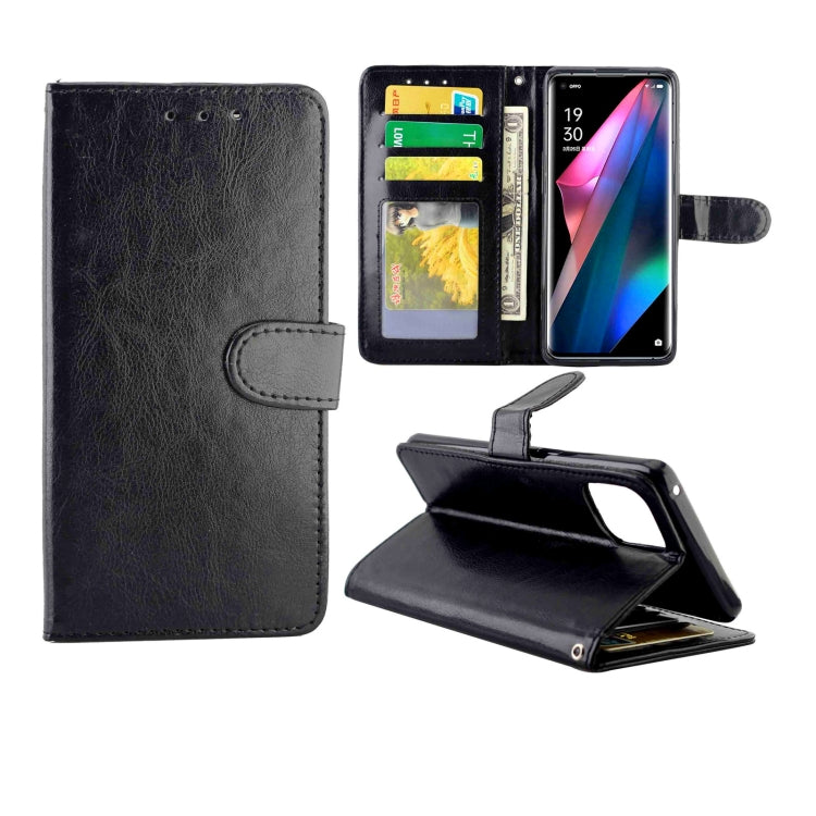 For OPPO Find X3/Find X3 Pro Crazy Horse Texture Leather Horizontal Flip Protective Case with Holder & Card Slots & Wallet & Photo Frame