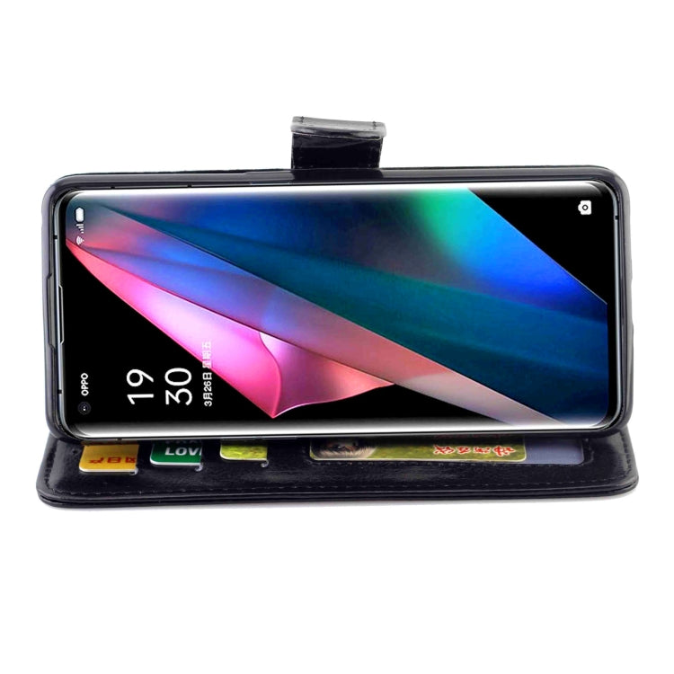 For OPPO Find X3/Find X3 Pro Crazy Horse Texture Leather Horizontal Flip Protective Case with Holder & Card Slots & Wallet & Photo Frame