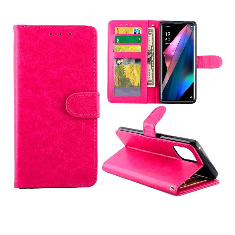 For OPPO Find X3/Find X3 Pro Crazy Horse Texture Leather Horizontal Flip Protective Case with Holder & Card Slots & Wallet & Photo Frame