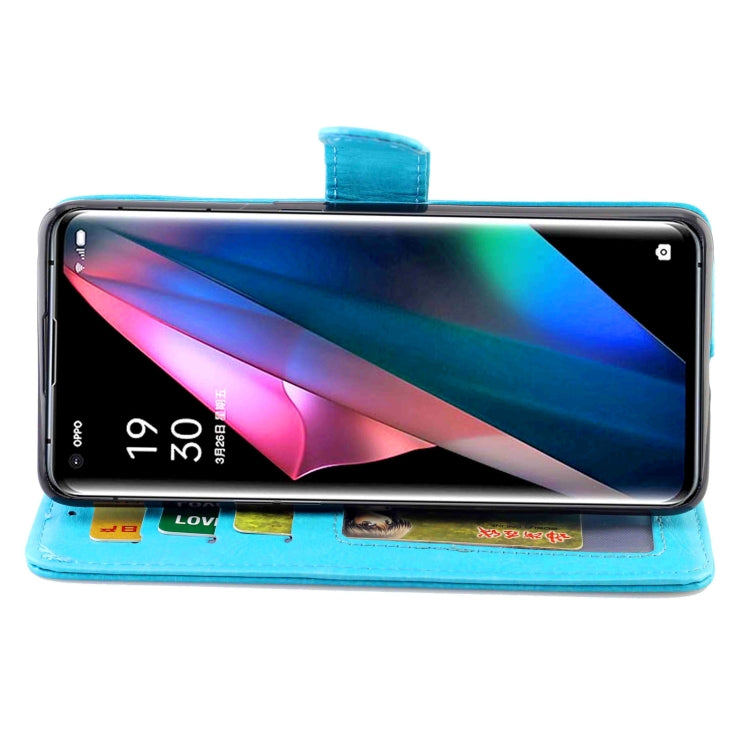 For OPPO Find X3/Find X3 Pro Crazy Horse Texture Leather Horizontal Flip Protective Case with Holder & Card Slots & Wallet & Photo Frame