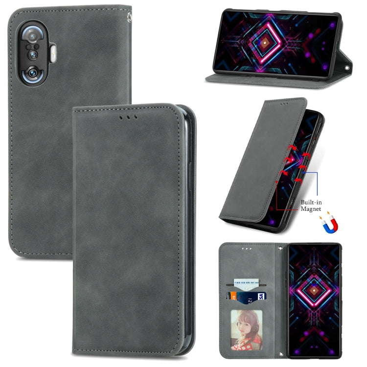 For Xiaomi Redmi K40 Gaming Retro Skin Feel Business Magnetic Horizontal Flip Leather Case with Holder & Card Slots & Wallet & Photo Frame