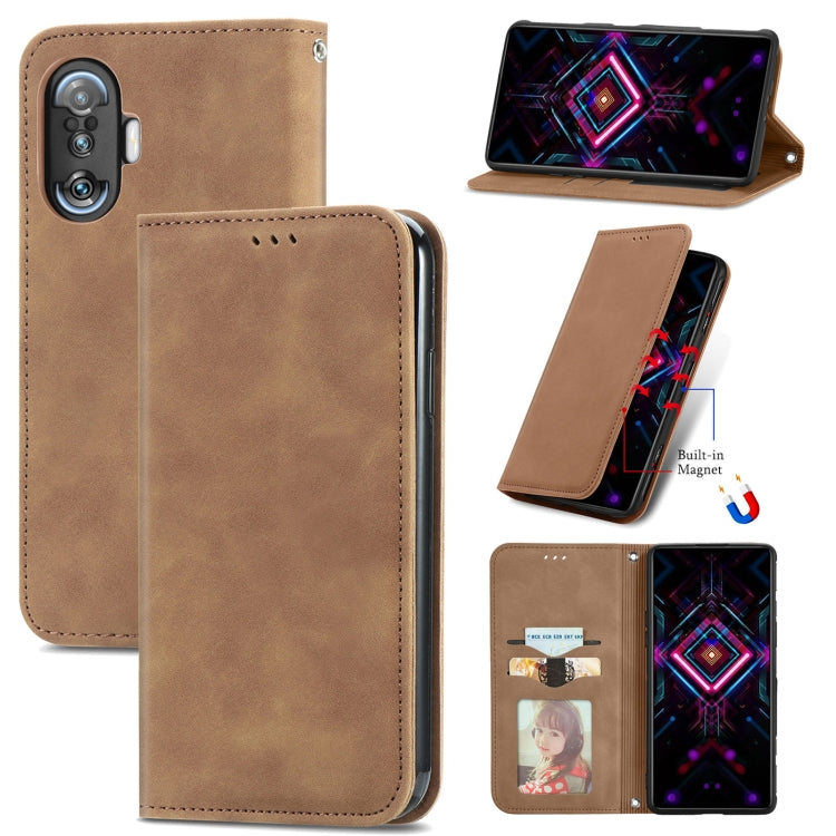 For Xiaomi Redmi K40 Gaming Retro Skin Feel Business Magnetic Horizontal Flip Leather Case with Holder & Card Slots & Wallet & Photo Frame