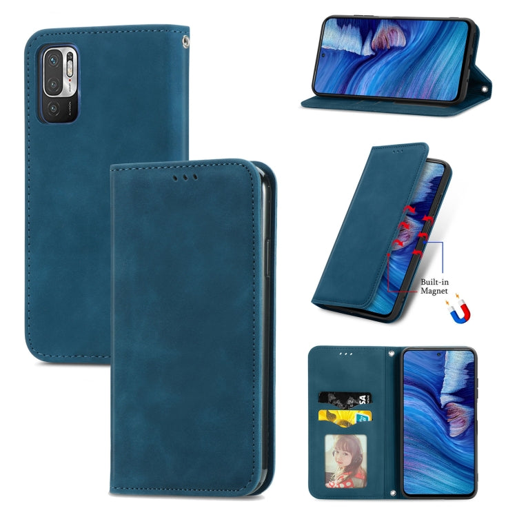 For Xiaomi Redmi Note 10 JE Retro Skin Feel Business Magnetic Horizontal Flip Leather Case with Holder & Card Slots & Wallet & Photo Frame