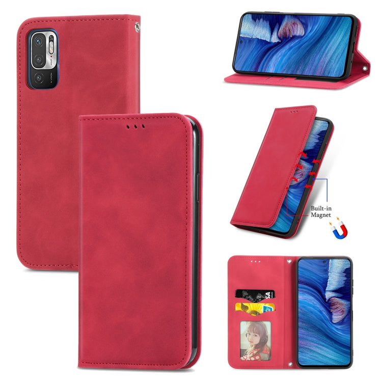 For Xiaomi Redmi Note 10 JE Retro Skin Feel Business Magnetic Horizontal Flip Leather Case with Holder & Card Slots & Wallet & Photo Frame